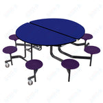 NPS Round Mobile Stool Unit Folding Cafeteria Table with Optional Bench Seating 60