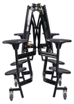 NPS Round Mobile Stool Unit Folding Cafeteria Table with Optional Bench Seating 60