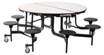 NPS Round Mobile Stool Unit Folding Cafeteria Table with Optional Bench Seating 60