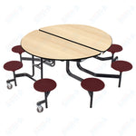 NPS Round Mobile Stool Unit Folding Cafeteria Table with Optional Bench Seating 60