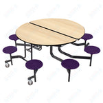NPS Round Mobile Stool Unit Folding Cafeteria Table with Optional Bench Seating 60