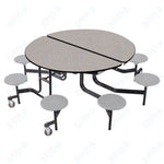 NPS Round Mobile Stool Unit Folding Cafeteria Table with Optional Bench Seating 60