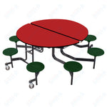 NPS Round Mobile Stool Unit Folding Cafeteria Table with Optional Bench Seating 60