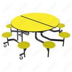 NPS Round Mobile Stool Unit Folding Cafeteria Table with Optional Bench Seating 60