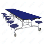 NPS Rectangle Mobile Stool Unit Folding Cafeteria Table with High-Impact Stools 30