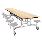 NPS Rectangle Mobile Stool Unit Folding Cafeteria Table with High-Impact Stools 30