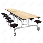 NPS Rectangle Mobile Stool Unit Folding Cafeteria Table with High-Impact Stools 30