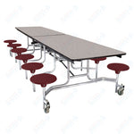 NPS Rectangle Mobile Stool Unit Folding Cafeteria Table with High-Impact Stools 30