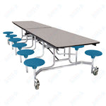 NPS Rectangle Mobile Stool Unit Folding Cafeteria Table with High-Impact Stools 30