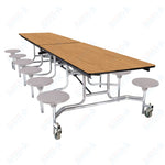 NPS Rectangle Mobile Stool Unit Folding Cafeteria Table with High-Impact Stools 30
