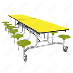 NPS Rectangle Mobile Stool Unit Folding Cafeteria Table with High-Impact Stools 30