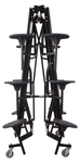 NPS Rectangle Mobile Stool Unit Folding Cafeteria Table with High-Impact Stools 30