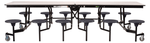 NPS Rectangle Mobile Stool Unit Folding Cafeteria Table with High-Impact Stools 30