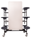 NPS Rectangle Mobile Stool Unit Folding Cafeteria Table with High-Impact Stools 30