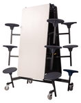 NPS Rectangle Mobile Stool Unit Folding Cafeteria Table with High-Impact Stools 30