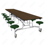 NPS Rectangle Mobile Stool Unit Folding Cafeteria Table with High-Impact Stools 30