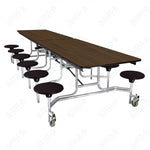 NPS Rectangle Mobile Stool Unit Folding Cafeteria Table with High-Impact Stools 30