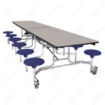 NPS Rectangle Mobile Stool Unit Folding Cafeteria Table with High-Impact Stools 30