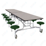 NPS Rectangle Mobile Stool Unit Folding Cafeteria Table with High-Impact Stools 30
