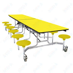 NPS Rectangle Mobile Stool Unit Folding Cafeteria Table with High-Impact Stools 30