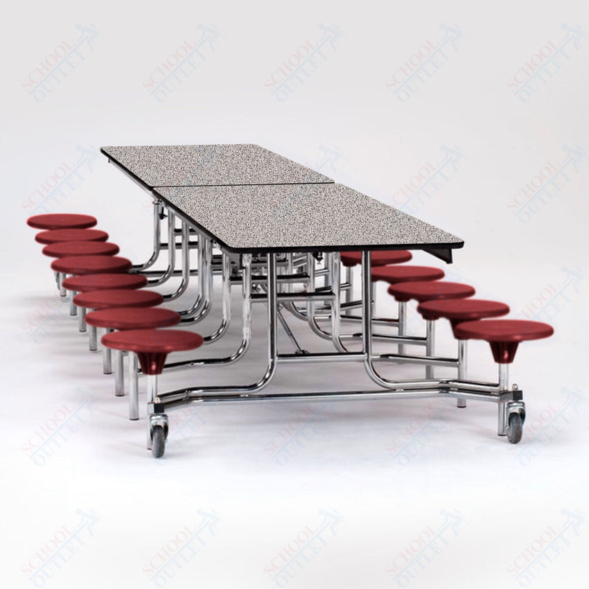NPS Rectangle Mobile Folding Stool Unit with High Pressure Laminate Top 30" W x 145" L x 25" H (NPS-MTS1216-XX-25) - SchoolOutlet