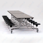 NPS Rectangle Mobile Folding Stool Unit with High Pressure Laminate Top 30