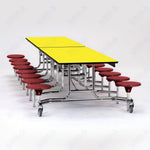 NPS Rectangle Mobile Folding Stool Unit with High Pressure Laminate Top 30