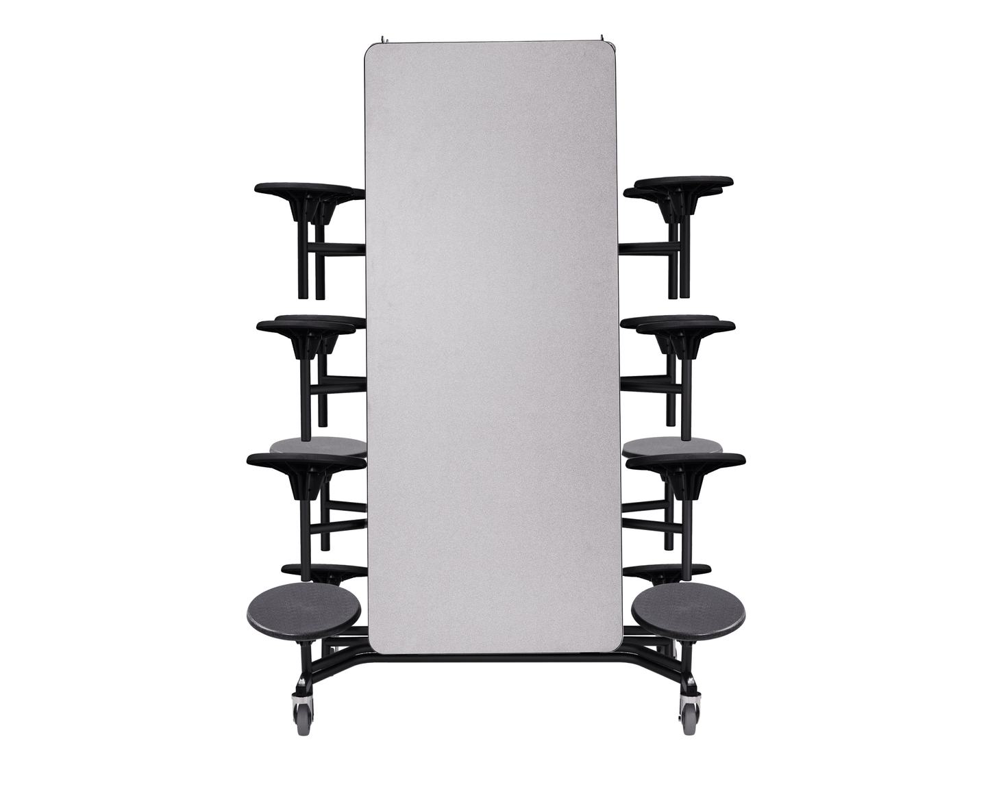 NPS Rectangle Mobile Folding Stool Unit with High Pressure Laminate Top 30" W x 145" L x 25" H (NPS-MTS1216-XX-25) - SchoolOutlet