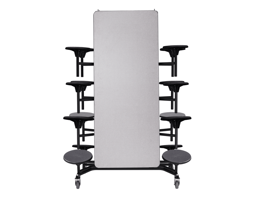NPS Rectangle Mobile Folding Stool Unit with High Pressure Laminate Top 30" W x 145" L x 25" H (NPS-MTS1216-XX-25) - SchoolOutlet