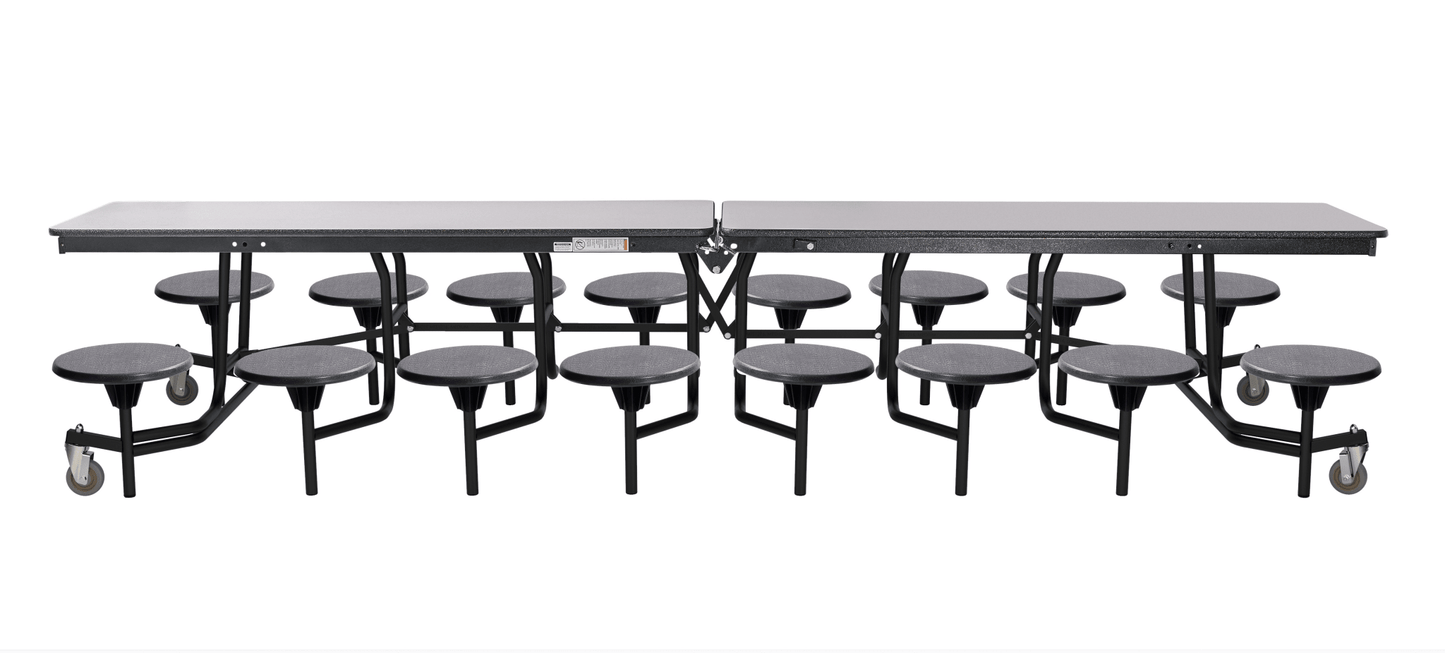 NPS Rectangle Mobile Folding Stool Unit with High Pressure Laminate Top 30" W x 145" L x 25" H (NPS-MTS1216-XX-25) - SchoolOutlet