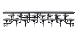 NPS Rectangle Mobile Folding Stool Unit with High Pressure Laminate Top 30" W x 145" L x 25" H (NPS-MTS1216-XX-25)