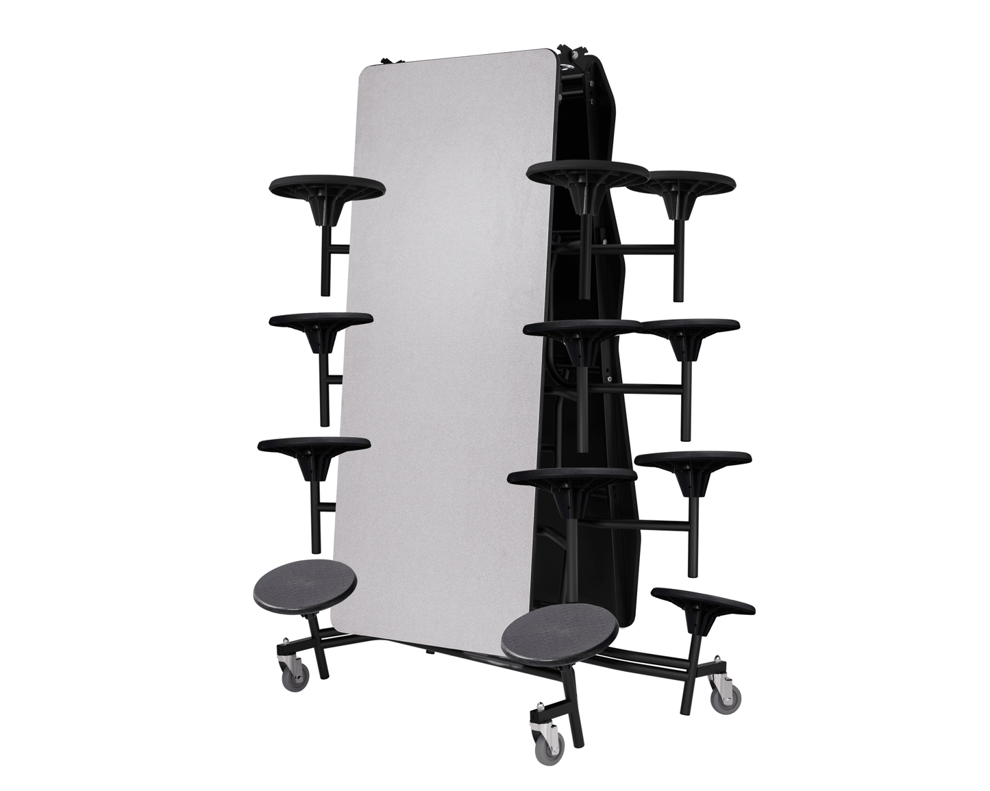 NPS Rectangle Mobile Folding Stool Unit with High Pressure Laminate Top 30" W x 145" L x 25" H (NPS-MTS1216-XX-25) - SchoolOutlet