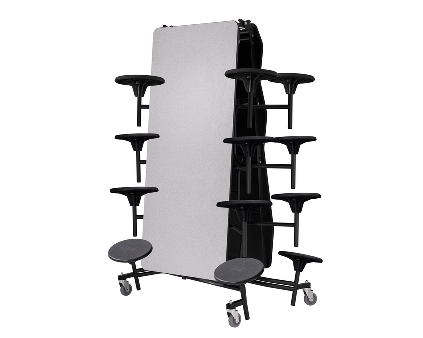 NPS Rectangle Mobile Folding Stool Unit with High Pressure Laminate Top 30" W x 145" L x 25" H (NPS-MTS1216-XX-25) - SchoolOutlet