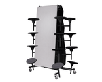 NPS Rectangle Mobile Folding Stool Unit with High Pressure Laminate Top 30