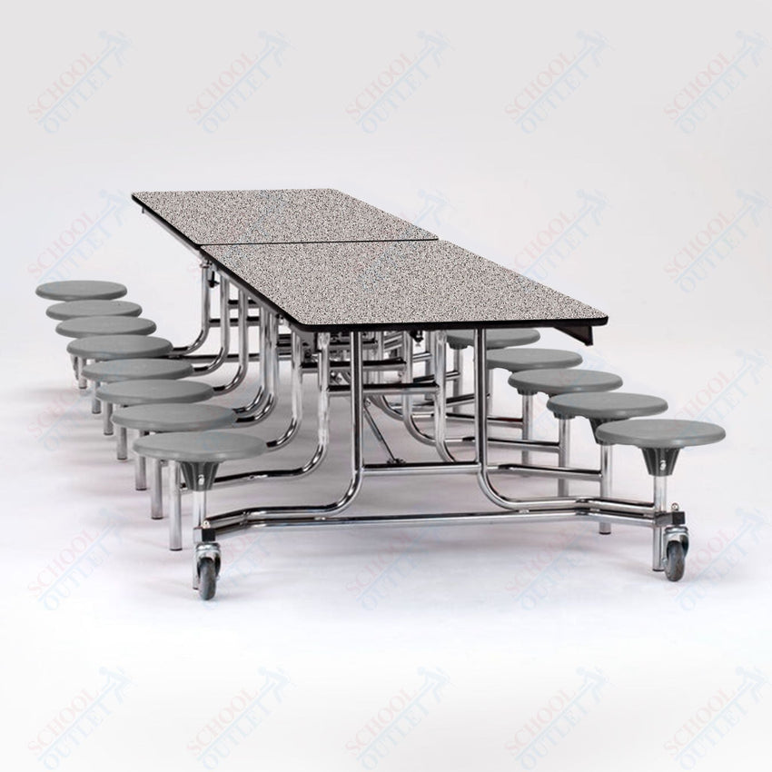 NPS Rectangle Mobile Folding Stool Unit with High Pressure Laminate Top 30" W x 145" L x 25" H (NPS-MTS1216-XX-25) - SchoolOutlet