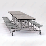NPS Rectangle Mobile Folding Stool Unit with High Pressure Laminate Top 30