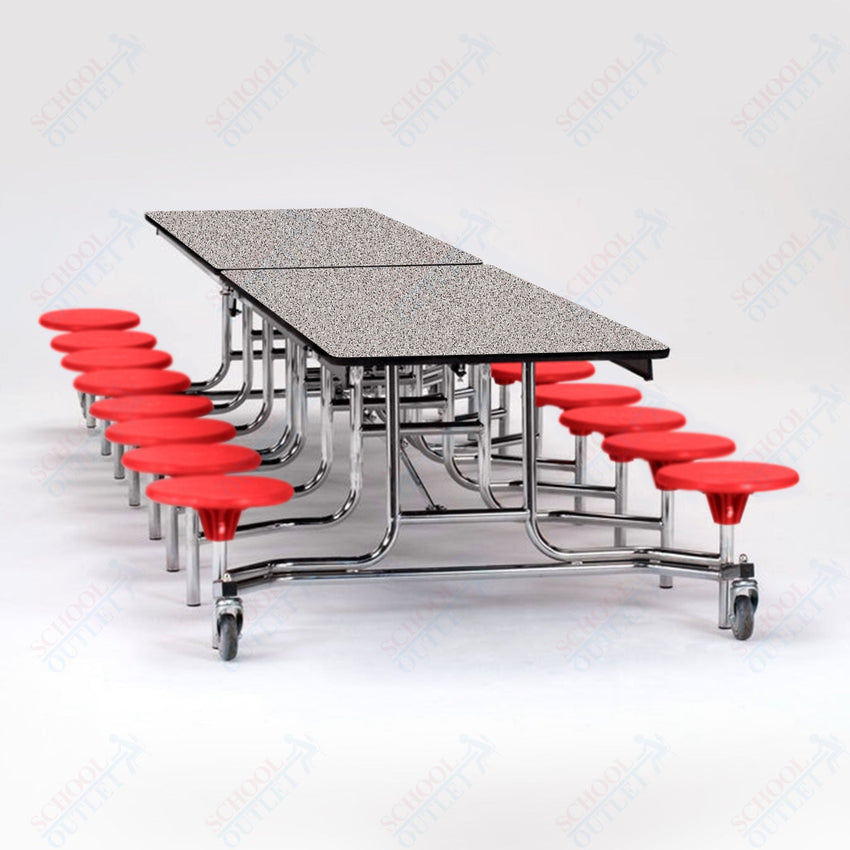 NPS Rectangle Mobile Folding Stool Unit with High Pressure Laminate Top 30" W x 145" L x 25" H (NPS-MTS1216-XX-25) - SchoolOutlet