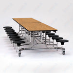 NPS Rectangle Mobile Folding Stool Unit with High Pressure Laminate Top 30