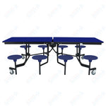 NPS Rectangle Mobile Stool Unit Folding Table with Storage and High Impact Stools 30