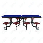 NPS Rectangle Mobile Stool Unit Folding Table with Storage and High Impact Stools 30