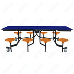 NPS Rectangle Mobile Stool Unit Folding Table with Storage and High Impact Stools 30
