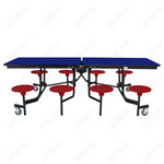 NPS Rectangle Mobile Stool Unit Folding Table with Storage and High Impact Stools 30