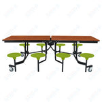 NPS Rectangle Mobile Stool Unit Folding Table with Storage and High Impact Stools 30