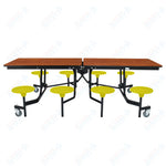 NPS Rectangle Mobile Stool Unit Folding Table with Storage and High Impact Stools 30
