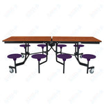 NPS Rectangle Mobile Stool Unit Folding Table with Storage and High Impact Stools 30