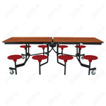 NPS Rectangle Mobile Stool Unit Folding Table with Storage and High Impact Stools 30