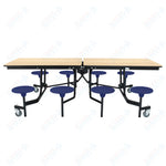 NPS Rectangle Mobile Stool Unit Folding Table with Storage and High Impact Stools 30