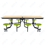 NPS Rectangle Mobile Stool Unit Folding Table with Storage and High Impact Stools 30