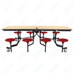 NPS Rectangle Mobile Stool Unit Folding Table with Storage and High Impact Stools 30