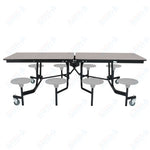 NPS Rectangle Mobile Stool Unit Folding Table with Storage and High Impact Stools 30